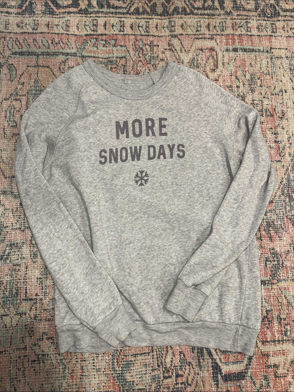 More Snow Days Gray Crewneck Sweater